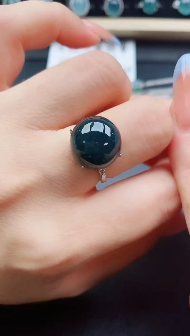 翡翠戒指银S925镶嵌1