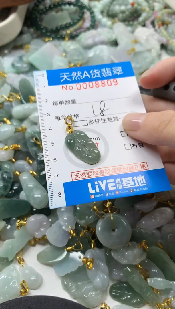 颈饰未镶嵌翡翠净货挂件-8809