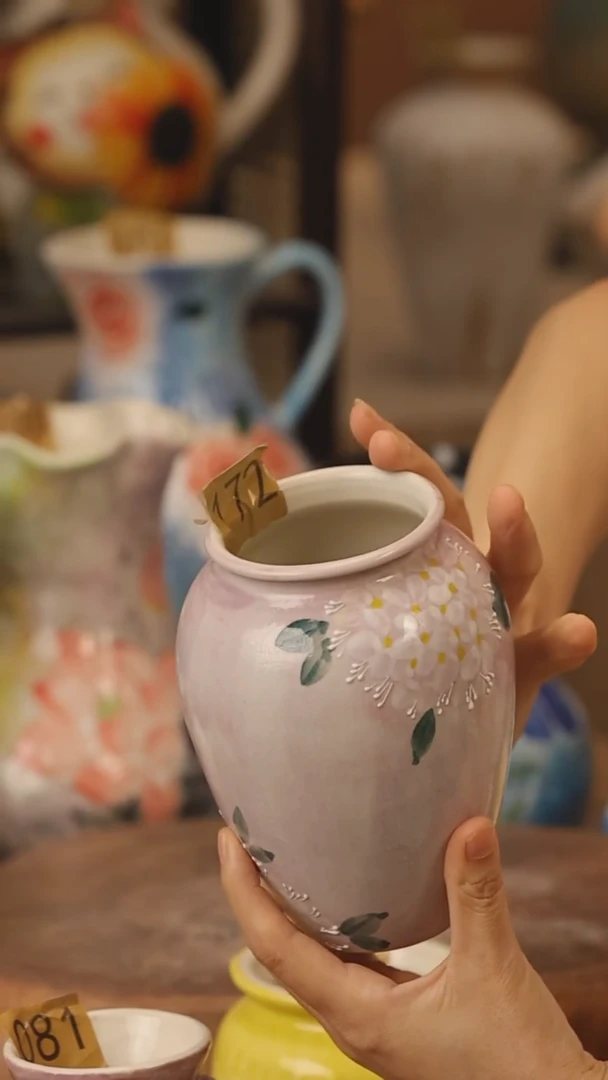 陶瓷172景德镇设计师手作花器摆件侘寂风