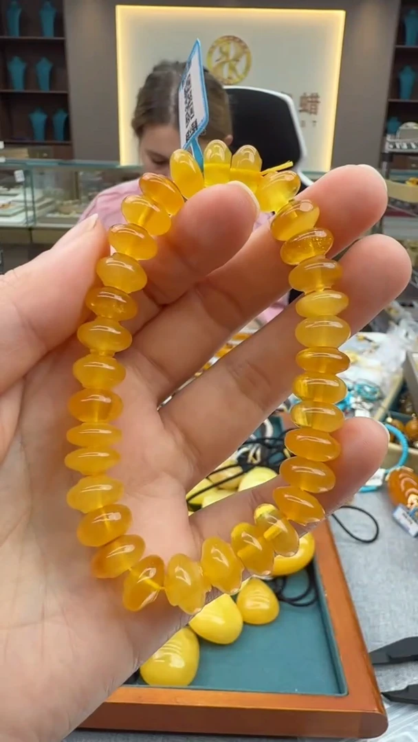 手链琥珀未镶嵌48秒拍号 假一罚三