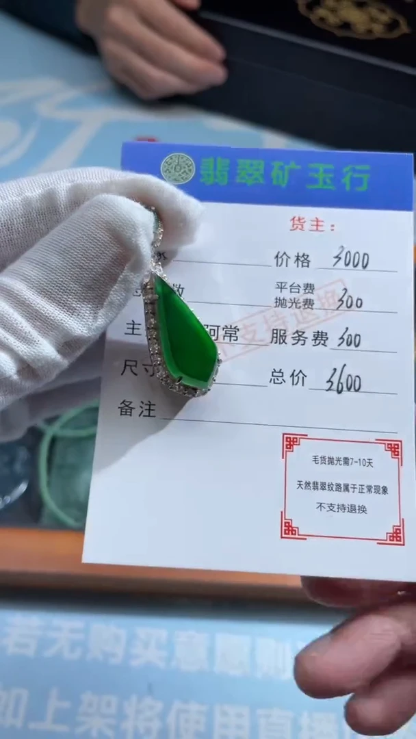 颈饰银S925镶嵌翡翠一*-净货