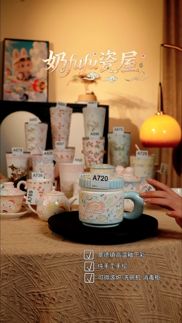 景德镇高温釉下彩立体釉创意瓷