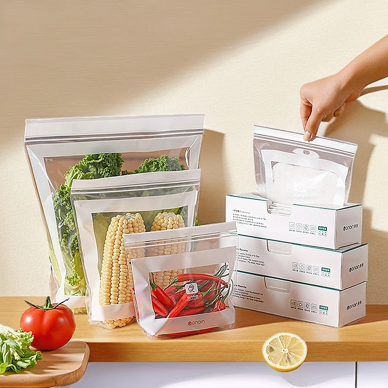 蔬果密封保鲜袋家用自封袋厨房加厚食品分装袋冰箱冷藏冷冻收纳袋
