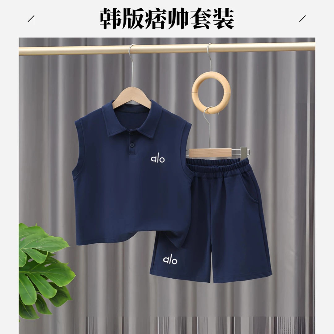 男童背心套装夏季2025新款儿童短裤两件套宝宝Polo衫无袖时髦衣服