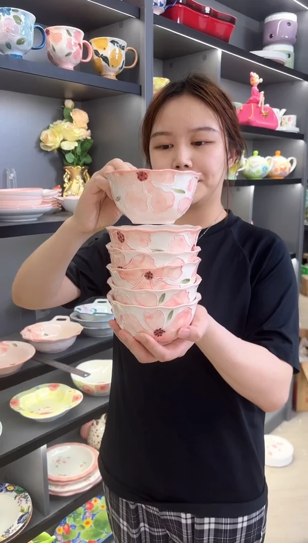 微瑕陶瓷餐具釉下彩  5寸碗6个