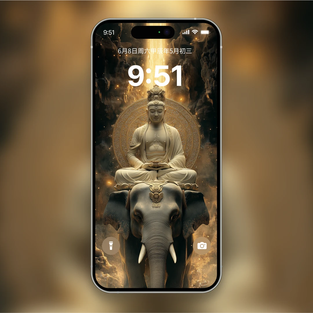 龙/蛇 生肖本命佛 普贤菩萨动态壁纸 金色流光 苹果/安卓/华为