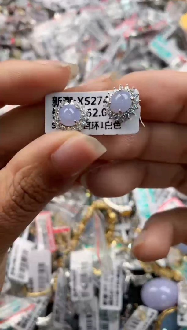 银S925镶嵌戒指翡翠444----4