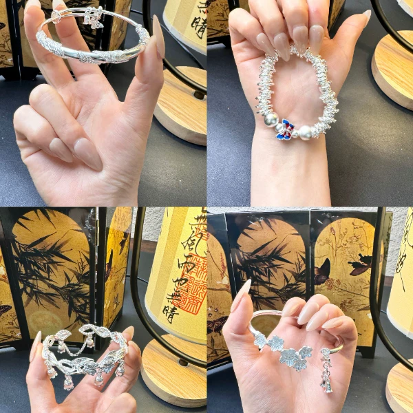 足银银制品 【个人单】双许愿银饰精美足银手镯【公主拆二保三】