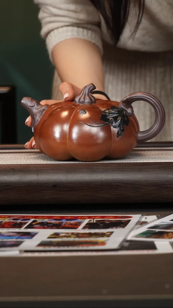 茶壶紫砂杨建英/柴烧/南瓜/600c