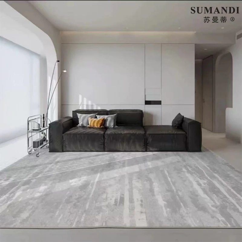 灰色 高密度防水地毯轻奢简约卧室家用大面积床边毯