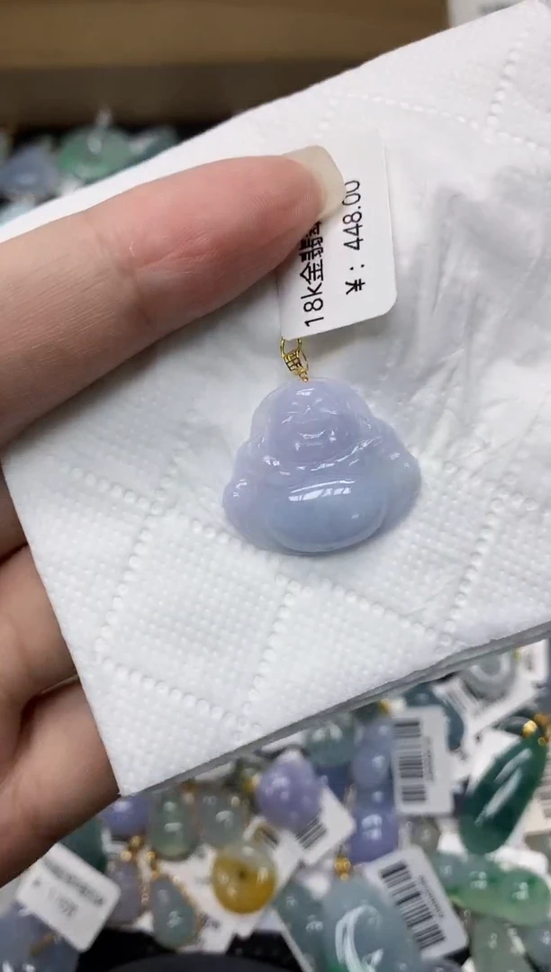 颈饰18K金镶嵌翡翠1111