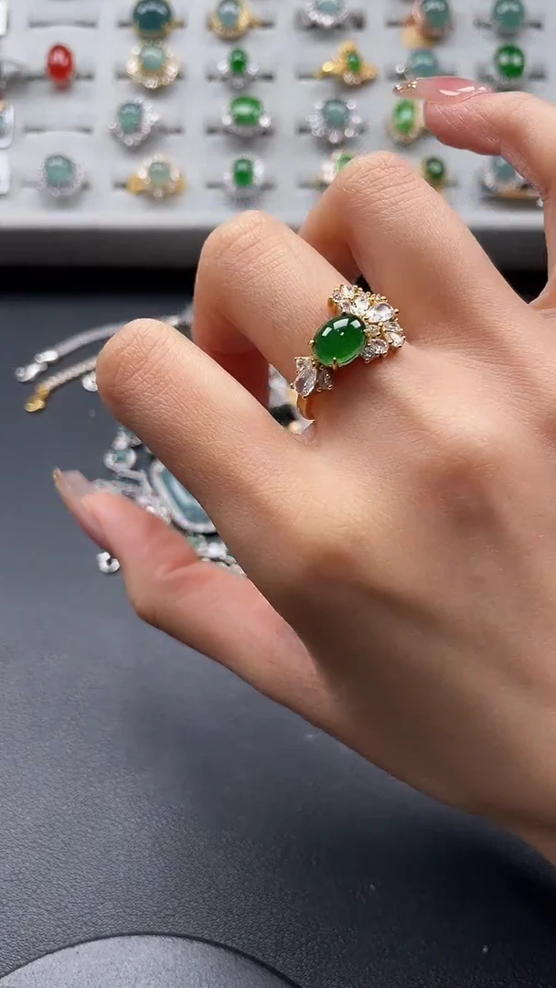 【闪购商品】翡翠戒指银S925镶嵌5464654