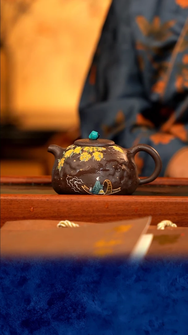 紫砂 宜兴紫砂  TZP   紫玉金砂  桂花套