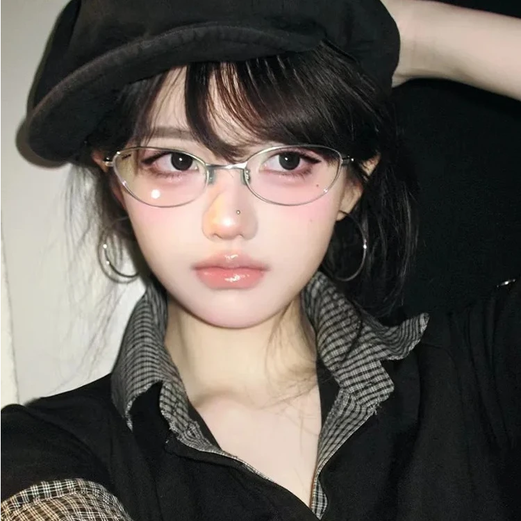 【10】韩系时尚猫眼防蓝光平光镜高级质感女街拍素颜百搭近视装饰镜