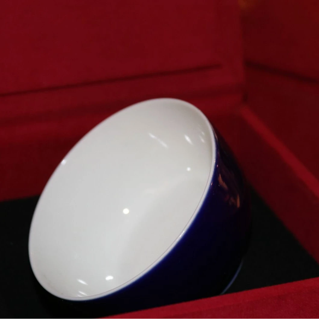 壹窑景德镇宝石蓝主人杯茶杯陶瓷家用茶具