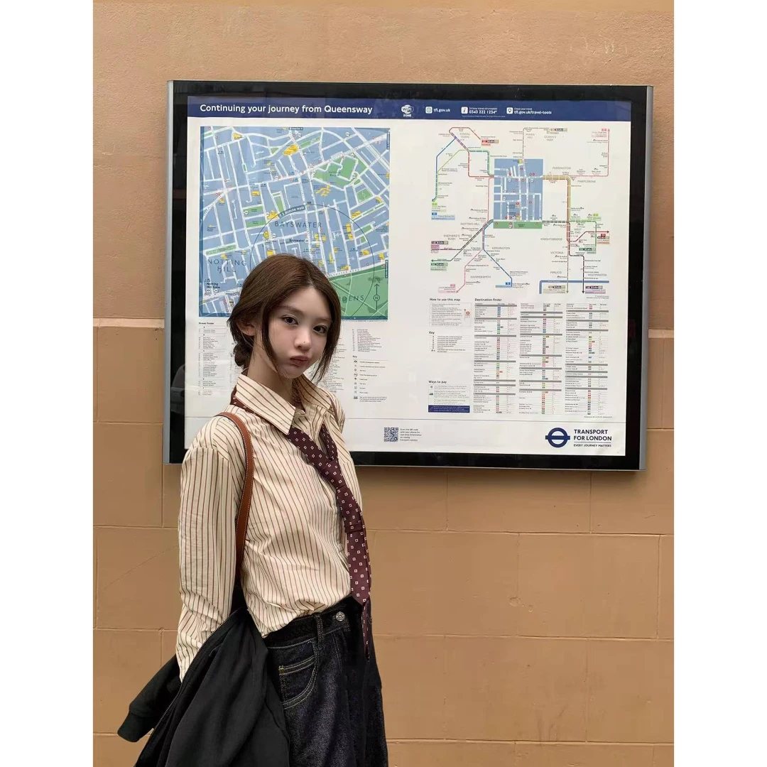 减龄经典条纹衬衣 C 9316#