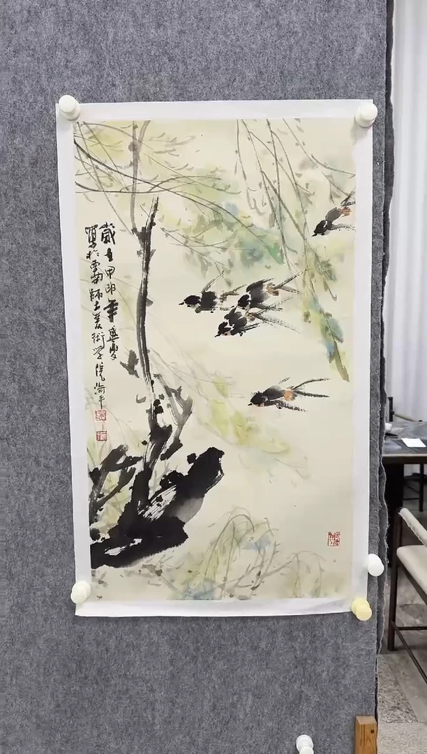 国画Z/天津人美-靳渝平4.5平尺山水作品