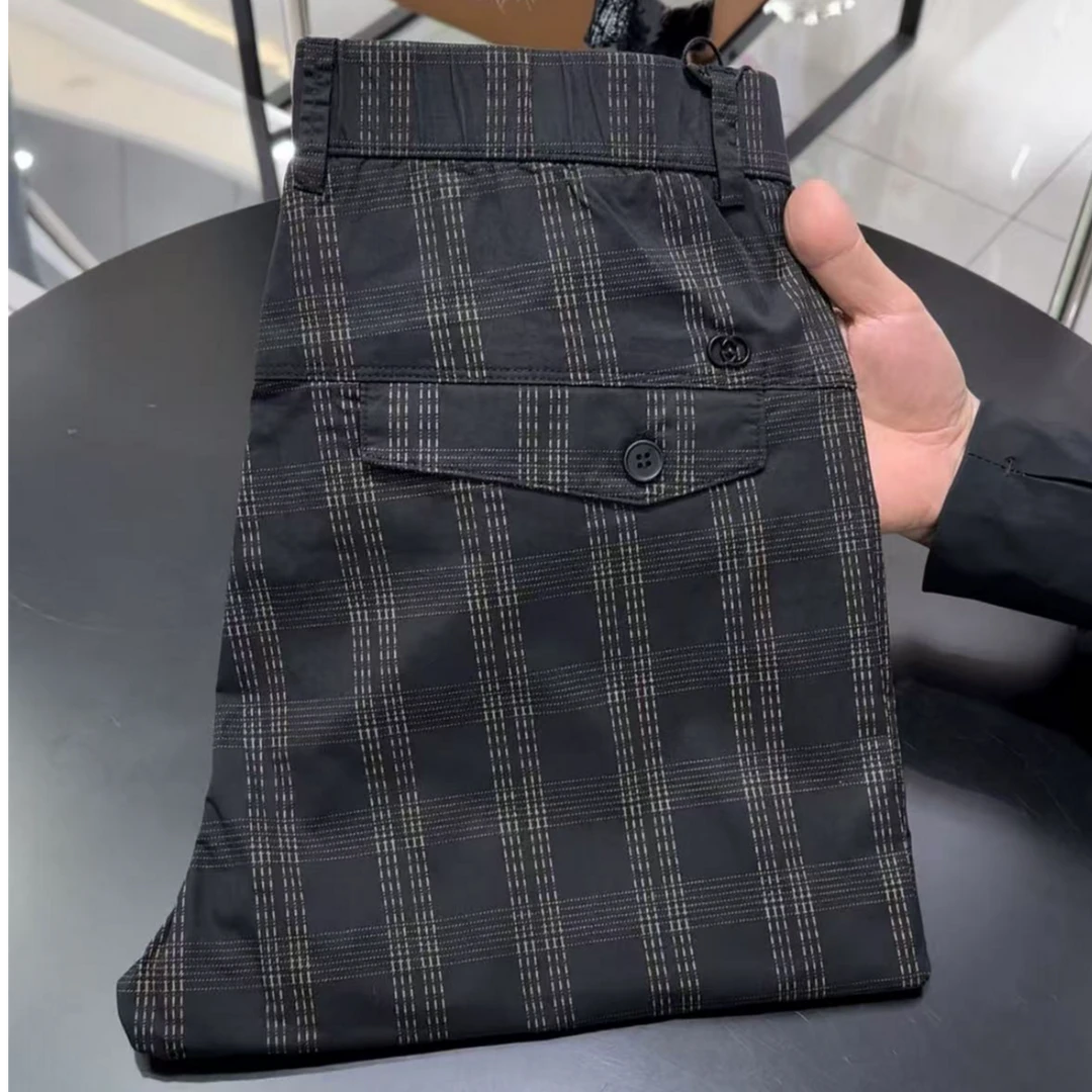 2025春季新款男士时尚潮流格纹休闲裤