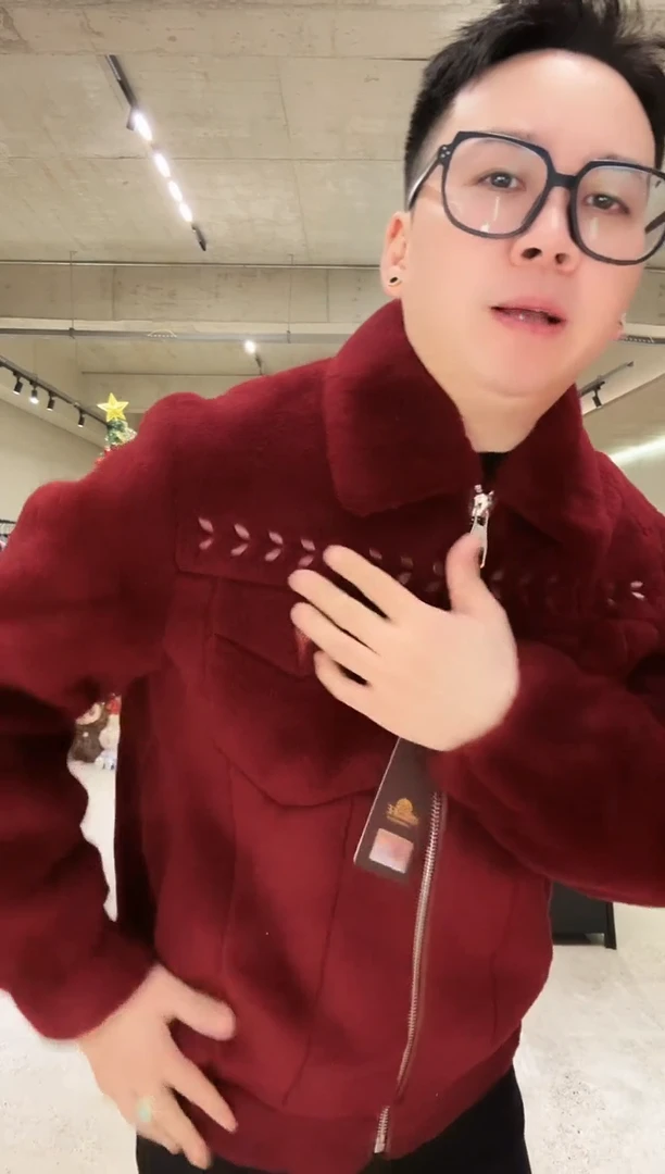 50码（125-140斤）男士兽王羊毛夹克（安可拉红）