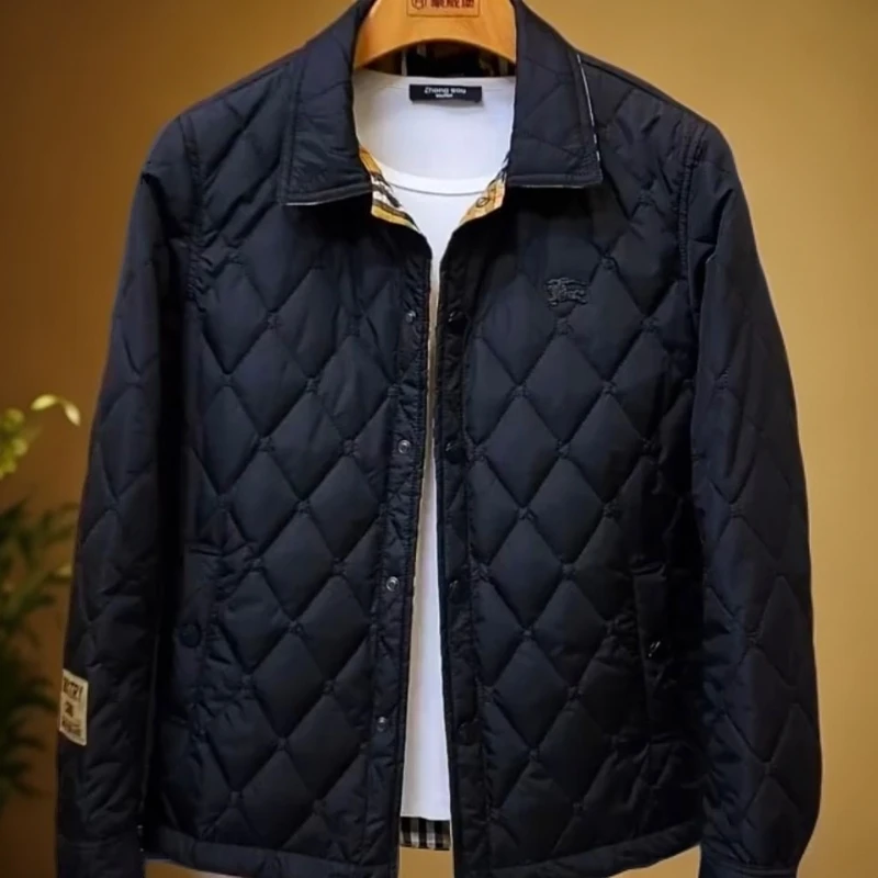 居幻潮牌网红格子爆款外套男士纯色薄棉服潮男装秋冬薄款棉衣男装