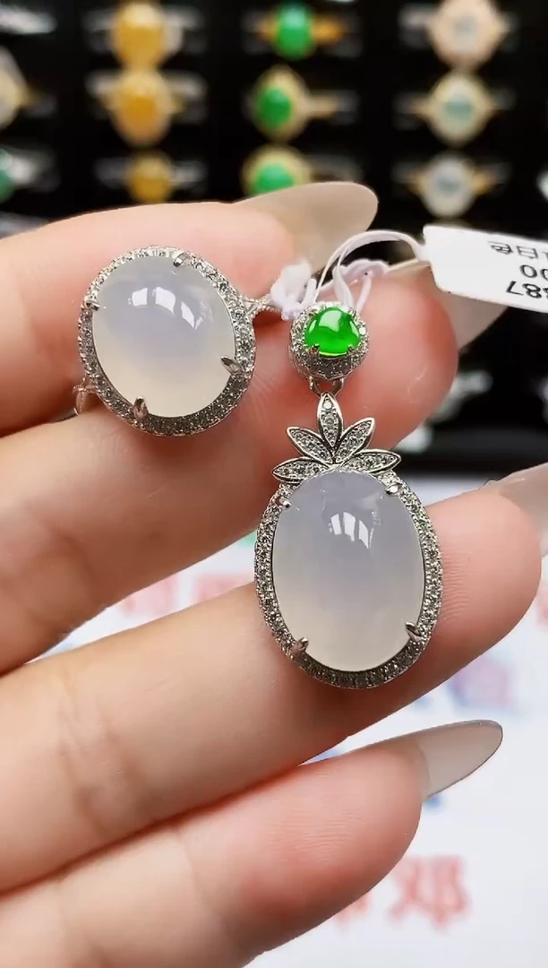 银S925镶嵌戒指翡翠2068
