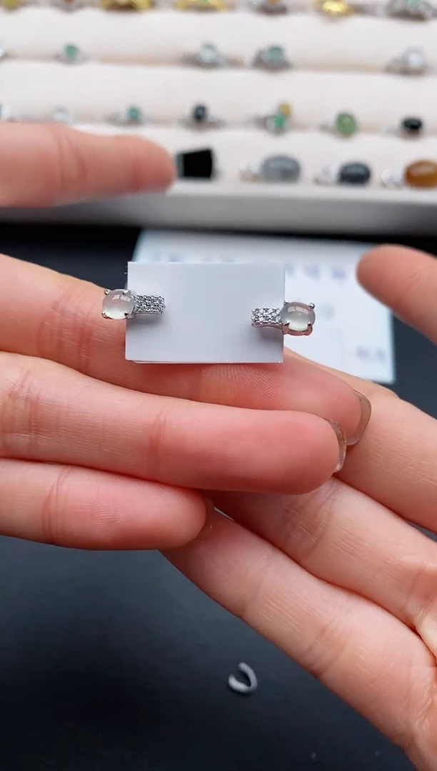 银S925镶嵌戒指翡翠66666666+3