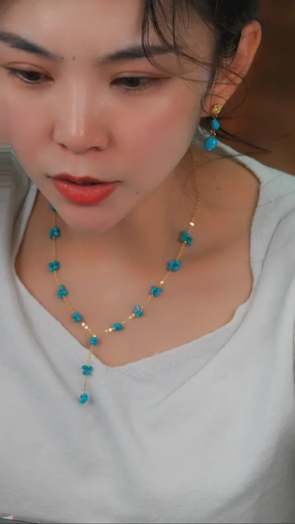 【闪购商品】绿松石项链银S925镶嵌发货一件