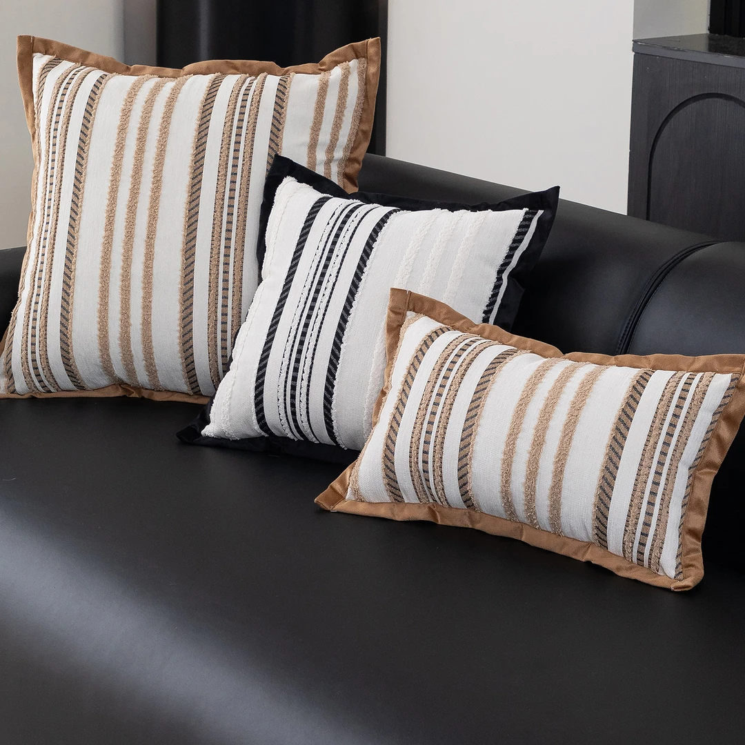 条纹抱枕靠垫沙发客厅抱枕套不含芯靠垫套轻奢高级感靠枕套大靠背