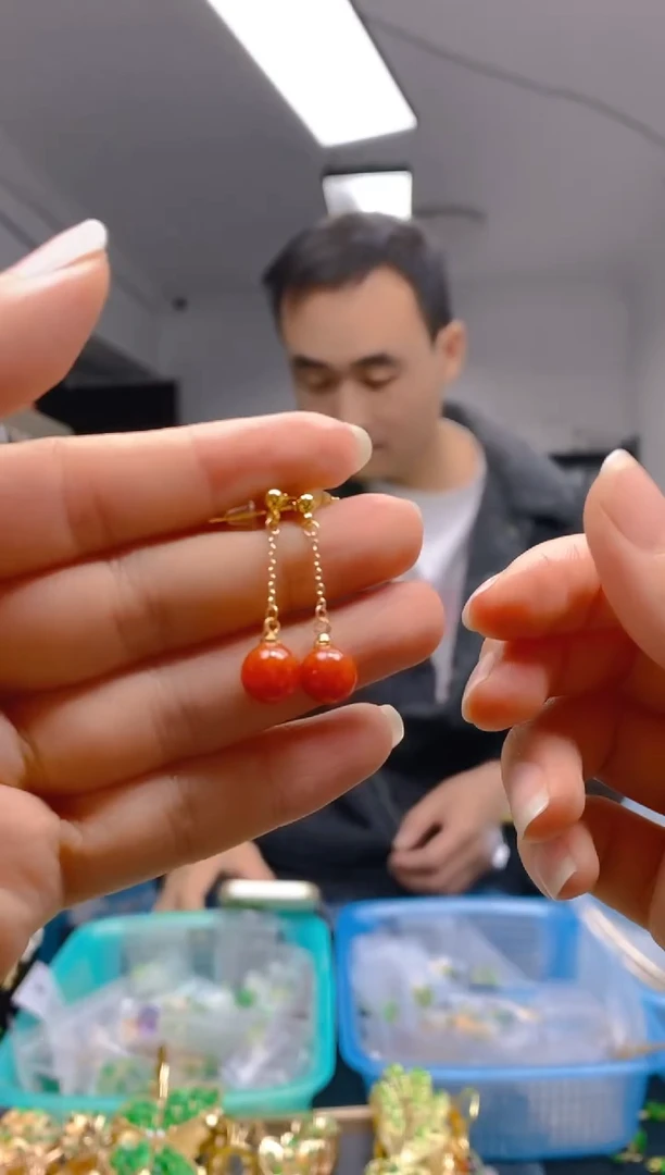 【闪购商品】翡翠耳饰合金0456翡翠耳钉