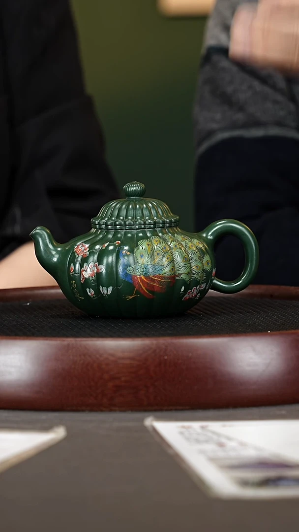 茶壶紫砂76鲍宜明 容天 老绿泥340cc