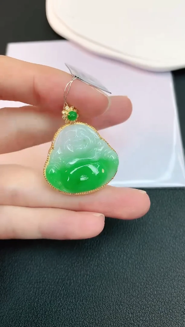 【闪购商品】翡翠颈饰18K金镶嵌赠礼盒证书 小君