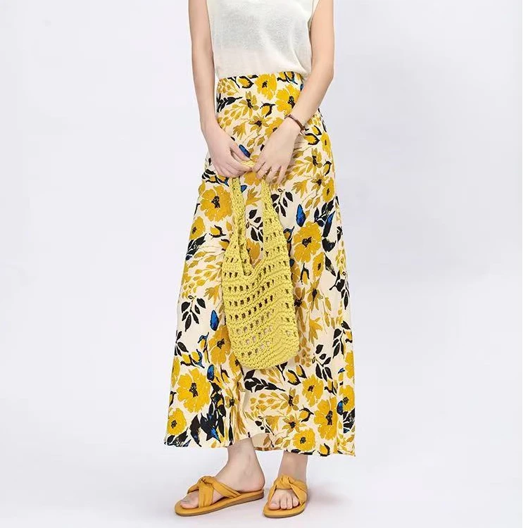 中长裙裙子半身裙复古碎花包臀鱼尾裙显瘦裹裙鱼尾裙夏季