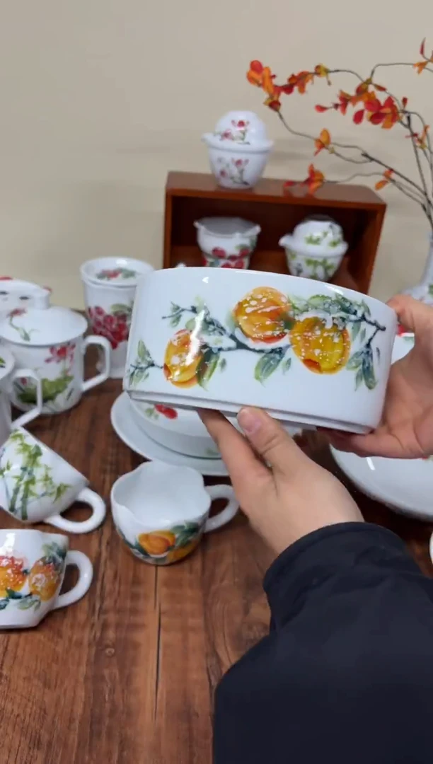 景德镇手绘釉中彩（食品级）果篮