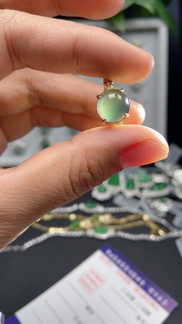 银S925镶嵌戒指翡翠1