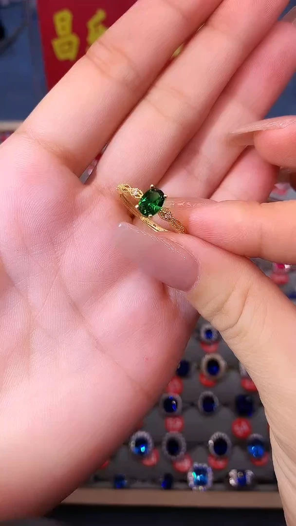 【闪购商品】透辉石戒指银S925镶嵌1111111