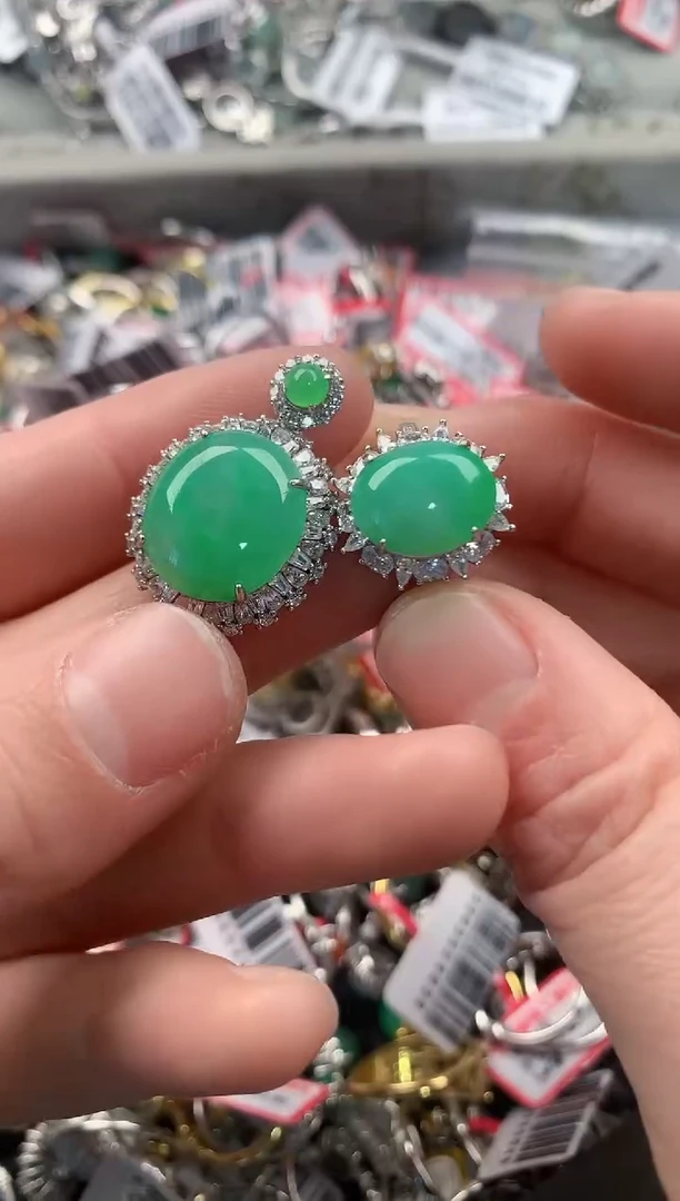 银S925镶嵌戒指翡翠222   8