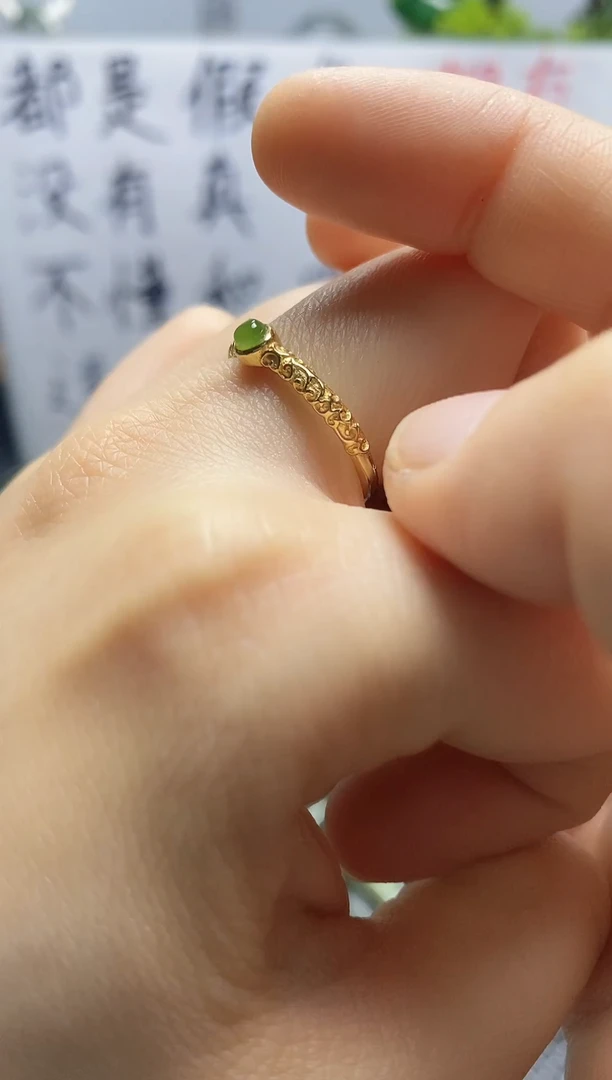【闪购商品】和田玉戒指银S925镶嵌单颗戒指