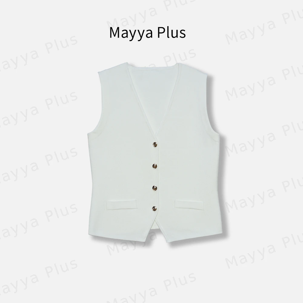 【如初颜】Mayya Plus麦芽定制轻奢气质显瘦百搭针织马夹32416739
