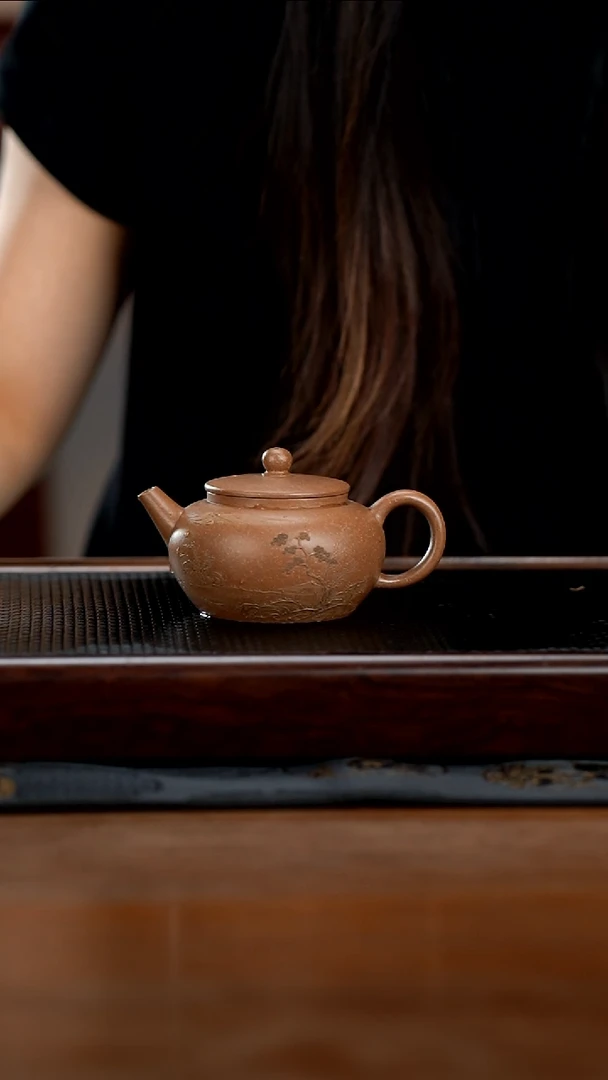 茶壶紫砂牧**羊175cc黄龙山原矿段泥平盖莲子9