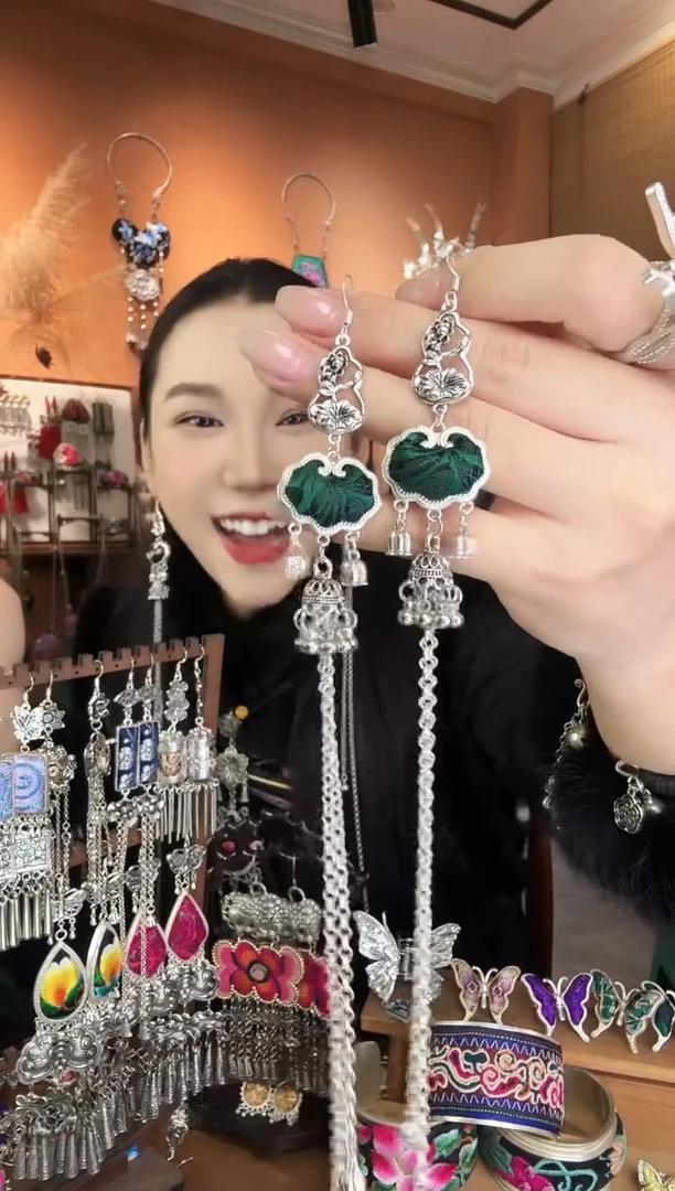 刺绣纯手工民族风耳环