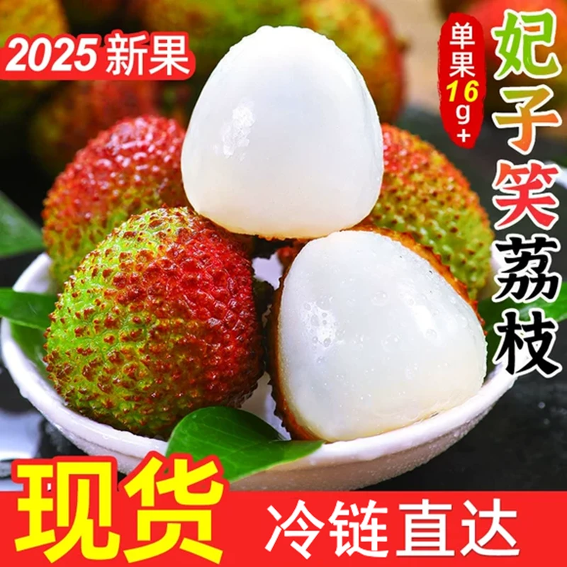 【顺丰冷链】海南妃子笑荔枝3-5斤新鲜头茬现摘核小肉厚香甜xmzs