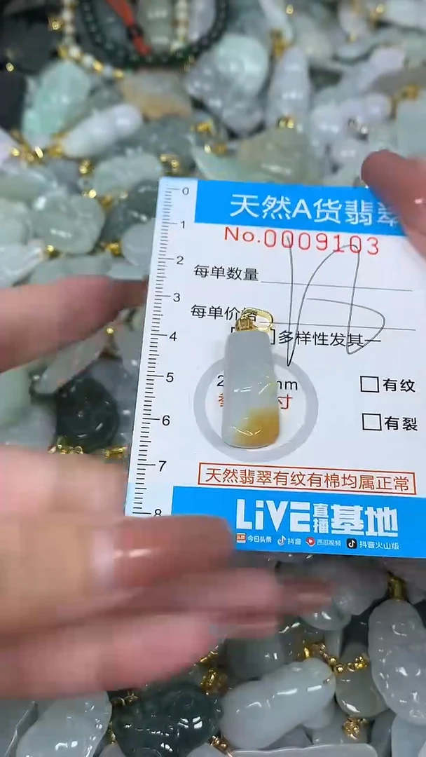 翡翠未镶嵌颈饰净货挂件-9103