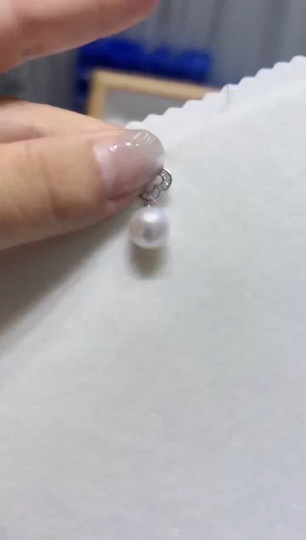 银S925镶嵌吊坠淡水珍珠96