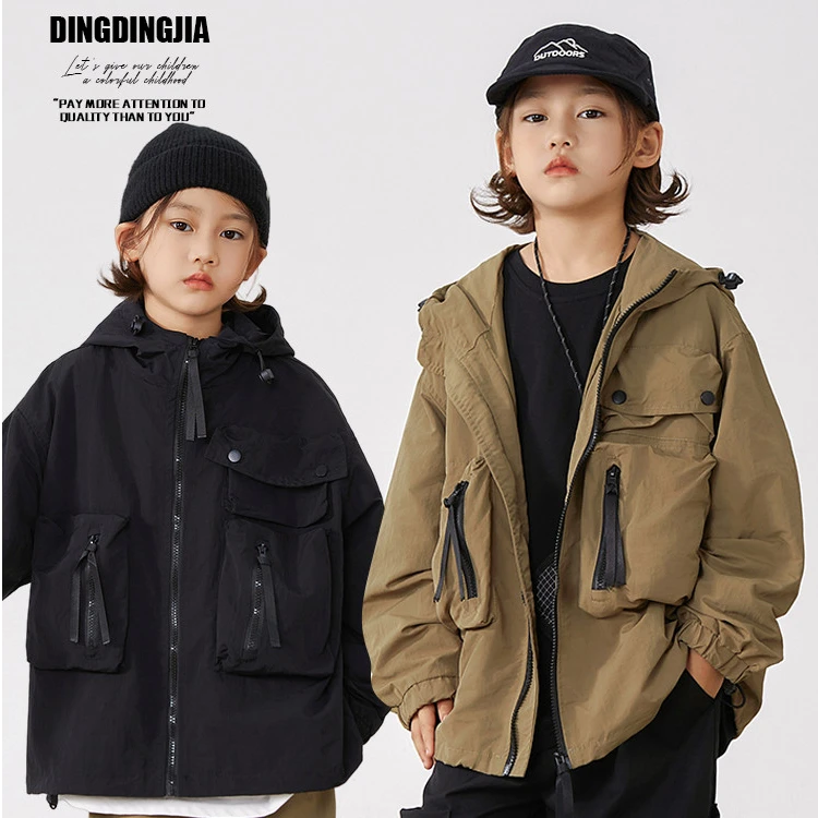 【反季清】 叮叮家童装男童冲锋衣秋季连帽外套儿童工装男孩衣服