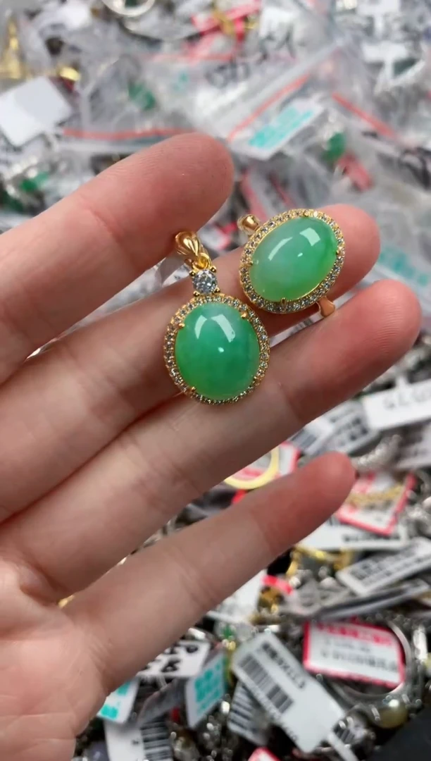 银S925镶嵌戒指翡翠999----6