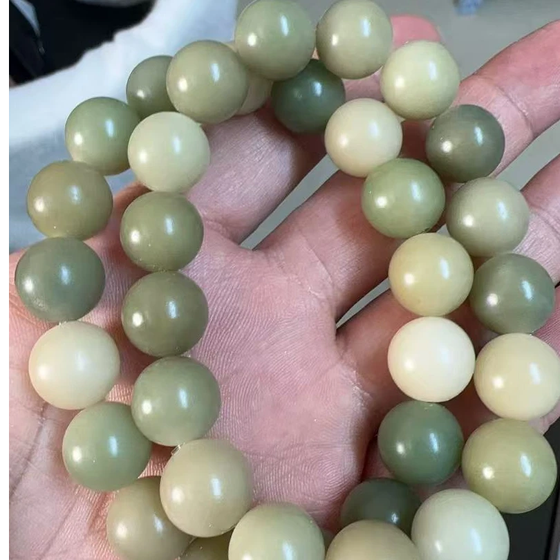 提根圆珠手串阴皮绿