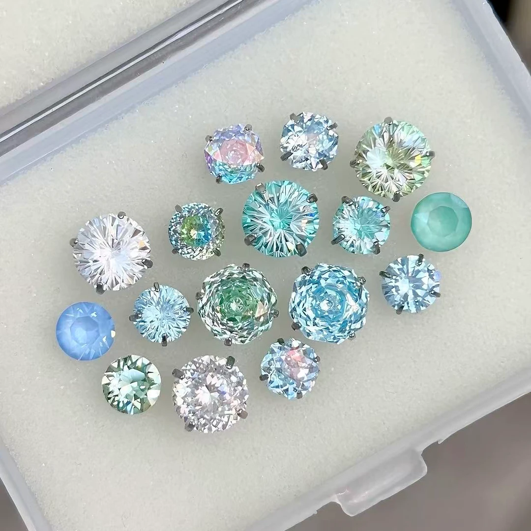 钛钢耳饰 薄荷奶绿turquoise蓝绿色系RINGRING商店耳骨钉养耳耳钉