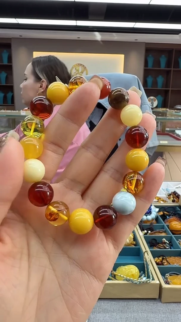 手链琥珀未镶嵌194秒拍号 假一罚三 12mm