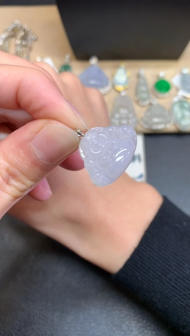 【闪购商品】翡翠颈饰18K金镶嵌佛公【无服务费】