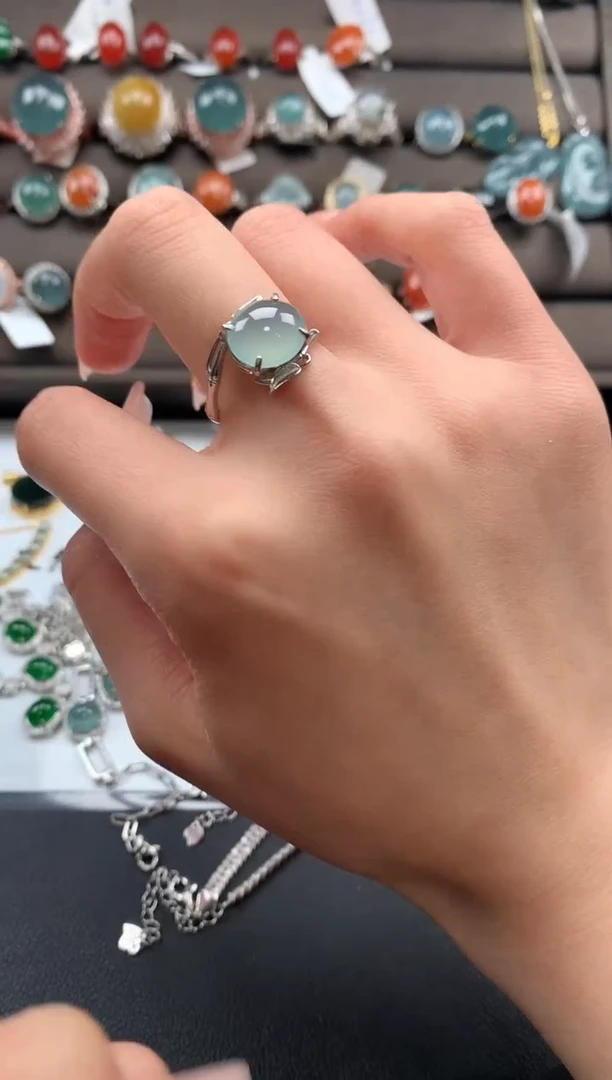 【闪购商品】翡翠戒指银S925镶嵌3213213